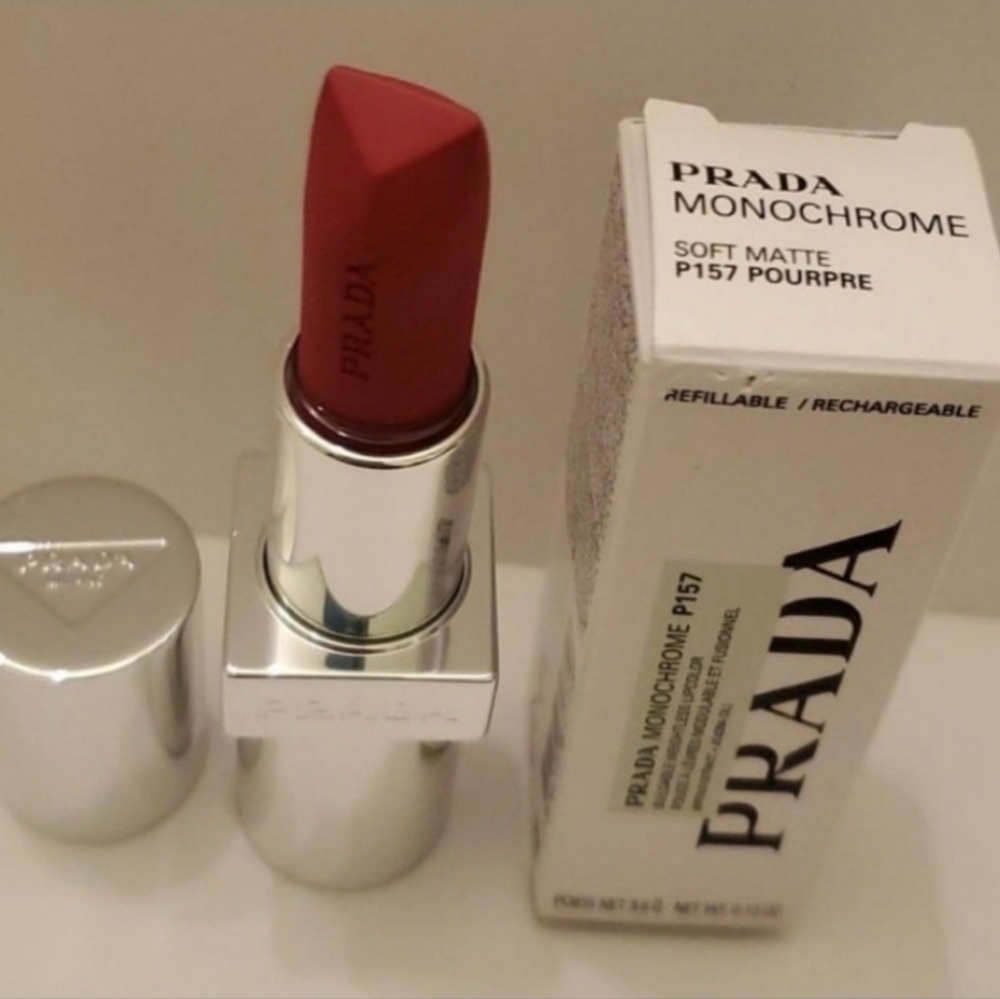 Prada Monochrome Soft Matte lipstick R128 GRANATO/soft red. BNIB - Picture 4 of 6